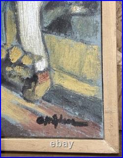 Huile sur toile O. Stéphane Scène de vendanges 40x30 cm