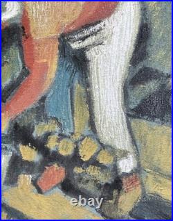 Huile sur toile O. Stéphane Scène de vendanges 40x30 cm