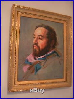 Huile sur toile Portrait Luciano PAVAROTTI