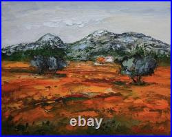 Huile sur toile Provence- Clemenceau Oliviers dans les Alpilles 27x22 cm