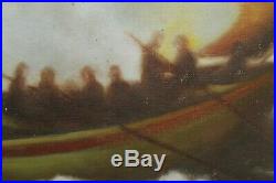 Huile sur toile Tempête en mer peint et signé par L. Roujon en 1964