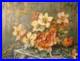 Huile sur toile ancienne Bouquet de fleurs attribué à Edmond Staiger XIXe