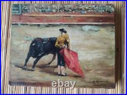 Huile sur toile de Henri Renaud sur le thème de la corrida