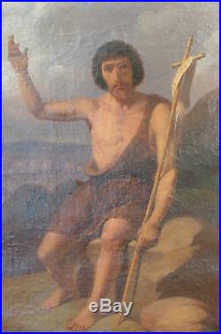 Huile sur toile de Hippolyte BRUYERES de 1842 Saint Jean Baptiste
