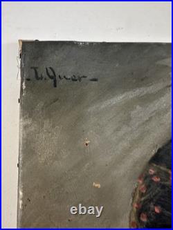 Huile sur toile élégante au voile c. 1890-1900 Belle Epoque Impressionnisme