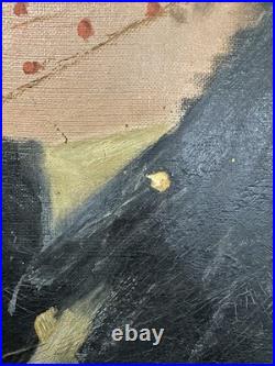 Huile sur toile élégante au voile c. 1890-1900 Belle Epoque Impressionnisme