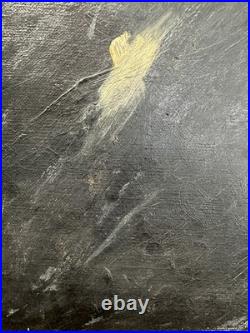 Huile sur toile élégante au voile c. 1890-1900 Belle Epoque Impressionnisme