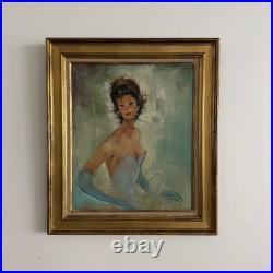 Huile sur toile femme élégante dans le goût de Gabriel Domergue XXe A5884