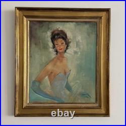 Huile sur toile femme élégante dans le goût de Gabriel Domergue XXe A5884