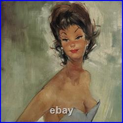 Huile sur toile femme élégante dans le goût de Gabriel Domergue XXe A5884