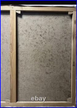 Huile sur toile figurative au drap Jean-Michel Crispoul Art XXe 73x93 cm