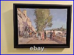 Huile sur toile impressionniste Pont Neuf a Paris