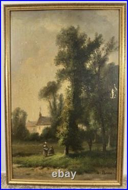 Huile sur toile marouflée Ecole de Barbizon entourage de DIAZ DE LA PEÑA