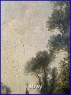 Huile sur toile marouflée Ecole de Barbizon entourage de DIAZ DE LA PEÑA