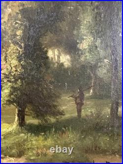 Huile sur toile marouflée Ecole de Barbizon entourage de DIAZ DE LA PEÑA