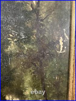 Huile sur toile marouflée Ecole de Barbizon entourage de DIAZ DE LA PEÑA