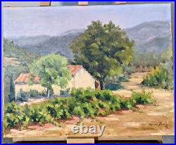 Huile sur toile paysage du Var post-impressionniste milieu 20 ième signée