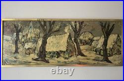 Huile sur toile signée Henry Maurice D'ANTY Un hiver sous la neige, XXème