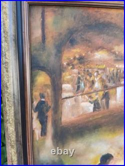 Huile sur toile signée J. L. Verrier Enfants Scène nocturne Oil Painting 73 cm