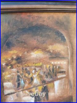 Huile sur toile signée J. L. Verrier Enfants Scène nocturne Oil Painting 73 cm