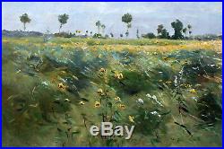 Huile sur toile signée datée 1890 paysage MOISSET impressionnisme peinture