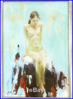Huile /toile Jeune femme nue signée Alexander SHEVCHUK
