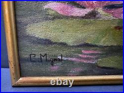 Huiles sur toile par C. Mignal représentant des flamants roses XXe A5005