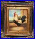 JACKSON. Représentant un coq fier. Peinture huile sur toile