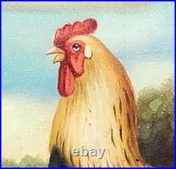 JACKSON. Représentant un coq fier. Peinture huile sur toile