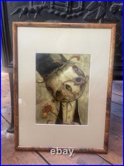 JD Saint-Gaudens Acrylique sur papier toilé Signée Portrait 2010