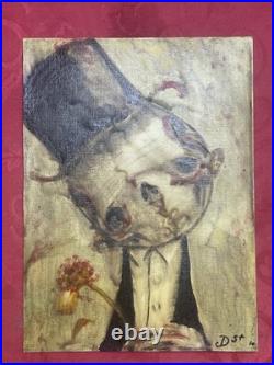 JD Saint-Gaudens Acrylique sur papier toilé Signée Portrait 2010