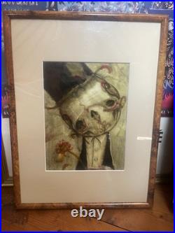 JD Saint-Gaudens Acrylique sur papier toilé Signée Portrait 2010