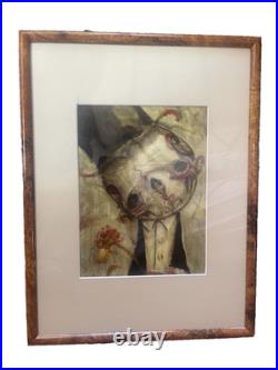 JD Saint-Gaudens Acrylique sur papier toilé Signée Portrait 2010