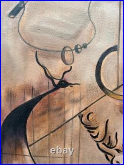 JOAN MIRO PEINTURE HUILE SUR TOILE RARE SIGNÉE 20 x 28 pouces