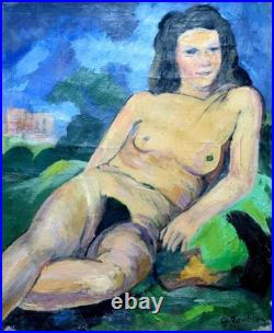 JOUBIN Georges (1888-1983) Nu à la campagne Huile sur toile