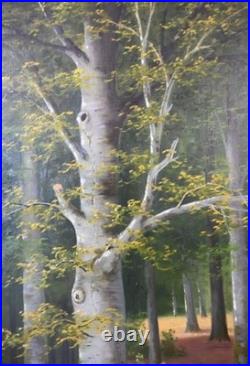 J. J. Van POORTEN 1841-1914 Scène de Forêt Animé Peinture huile sur toile signée