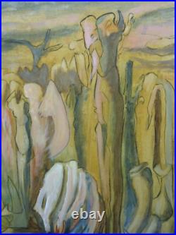 Jacques Le Noane (1928-2016) Composition Surrealiste Huile Sur Toile 1980 (6)