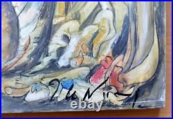 Jacques Le Noane (1928-2016) Composition Surrealiste Huile Sur Toile 1980 (6)