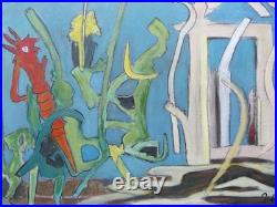 Jacques Le Noane (1928-2016) Composition Surrealiste Huile Sur Toile Vs 1980 115