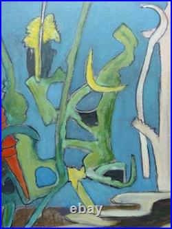 Jacques Le Noane (1928-2016) Composition Surrealiste Huile Sur Toile Vs 1980 115