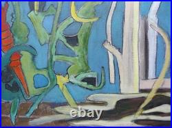 Jacques Le Noane (1928-2016) Composition Surrealiste Huile Sur Toile Vs 1980 115