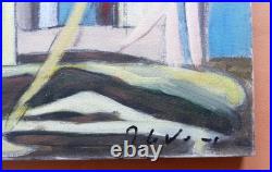 Jacques Le Noane (1928-2016) Composition Surrealiste Huile Sur Toile Vs 1980 115