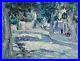 Jean Aubery (1880-). Village en Provence. Huile sur toile. V989