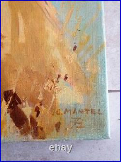 Jean Gaston Mantel huile sur toile Porteuse d'eau peinture tableau cote fantasia
