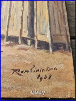 Jean Rambinintsoa (1899-1986) Village Anime Tableau Malgache Madagascar HST