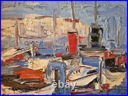 Jean SARDI (Né en 1947) Marine à Antibes Huile sur Toile Cadre DELF
