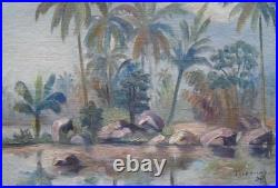 Johan Pootjes (1882-1944) (02) huile sur toile sans châssis Tjipanas