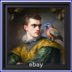 Josh et son oiseau Tullasky Original 40x40 Acrylique