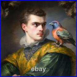 Josh et son oiseau Tullasky Original 40x40 Acrylique