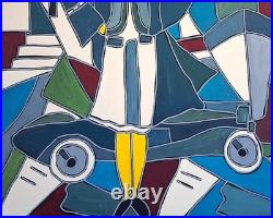 KLEYMAN Tableau Art Déco Côté 73x60 Demoiselle à l'Automobile Direct Artiste